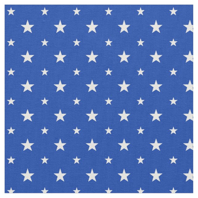 Weiße Sterne auf blau Stoff (Nahaufnahme)