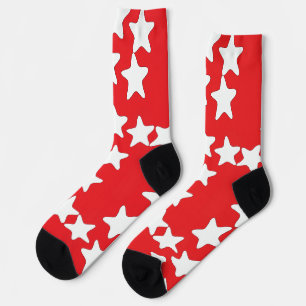 Weiße Sterne auf Rot Socken