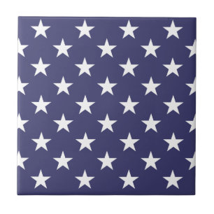 Weiße Sterne Patriotisches Amerikanisches Flaggenm Fliese