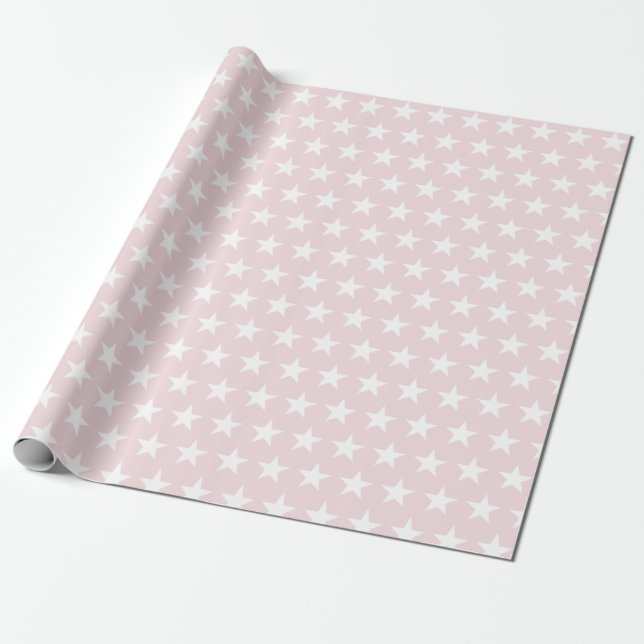 Weiße Sterne Rosa Modernes Design Trendsetter Geschenkpapier (Ungerollt)
