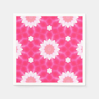 Weiße Sterne und Sterne über rosa Hintergrundmuste Serviette