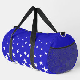 Weiße Sternmuster auf blauem Hintergrund Duffle Bag