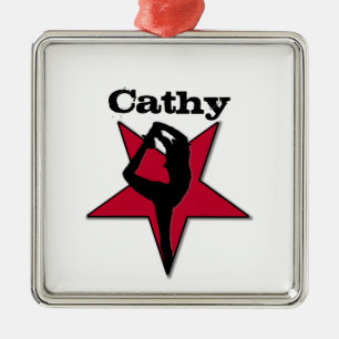 Weiße Sternverzierung Customizeable Cheerleader Silbernes Ornament