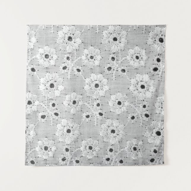 Weiße Stoffe, feine Spitzen-Textur mit Eleganz nah Wandteppich (Vorderseite)