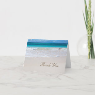 Weiße Strand-Hochzeit Dankeskarten Dankeskarte