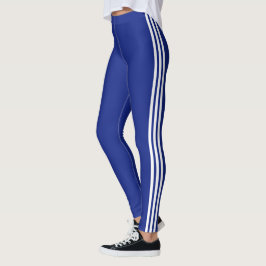 Weiße Streifen Blaue Leggings wählen Farbe