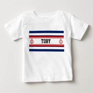 Weiße Streifen der Nautic Navy Baby T-shirt
