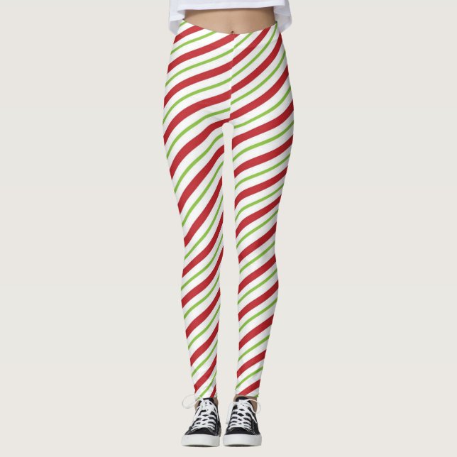 Weiße Streifen-Leggings des Leggings (Vorderseite)