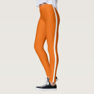 Weiße Streifen Orange Leggings wählen Farben