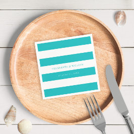 Weiße Streifen und bearbeitbare farbenfrohe Hochze Serviette