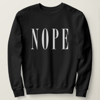 Weiße Strickjacke des Text-NOPE Sweatshirt
