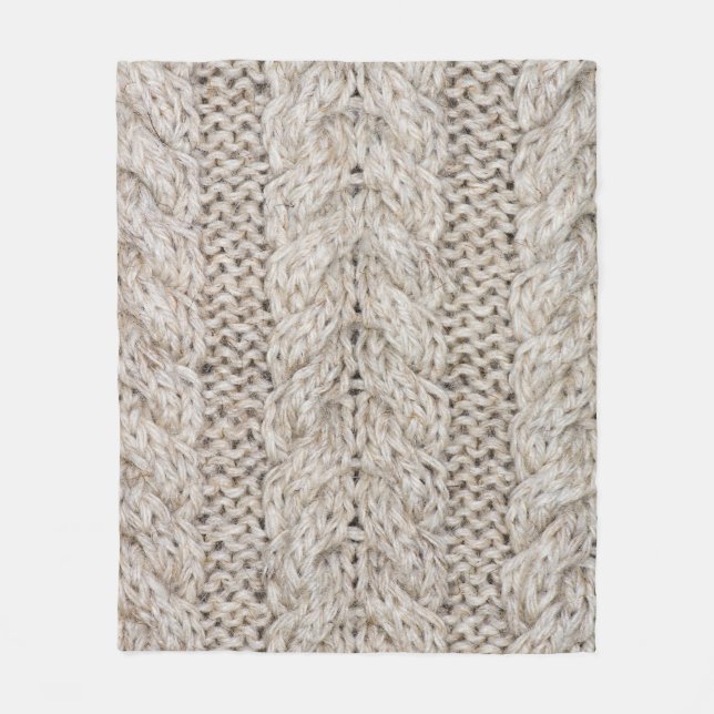 Weiße Strickwolle, texturierter Hintergrund Fleecedecke (Vorderseite)
