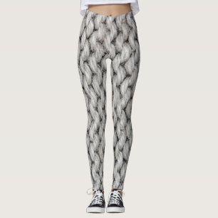 Weiße Strickwollestruktur, nahes Foto. Leggings