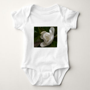 weiße südliche Magnolien-Blütenknospe Baby Strampler