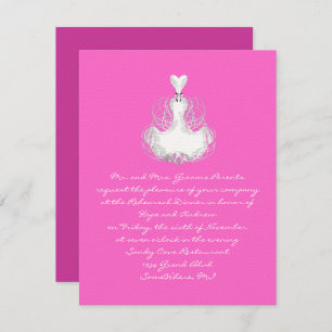 Weiße Swirke Hochzeitskleidung Probe Einladung