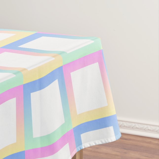 Weiße symmetrische Prüfmuster Tischdecke (Beispiel)