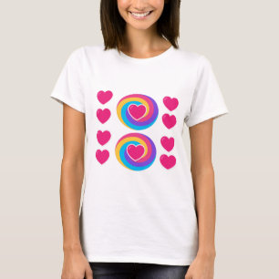 Weiße T - Shirt mit Herzdesign