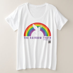 Weiße T - Shirt-Plus-Rainbow-Wahrheitszauber  Große Größe T-Shirt