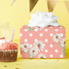Weiße Tageszeitungen zu Polka-Punkten Geschenkpapier
