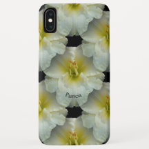 Weiße Taglilie mit Gelb/Nahtloses Fliesenmuster