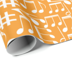 Weiße tanzende Musiknoten Musiker Musikliebhaber Geschenkpapier
