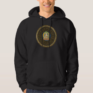 Weiße Tara-Mandala-Strickjacke Hoodie