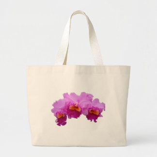 Weiße Taschen-Tasche verziert mit Orchideen Jumbo Stoffbeutel