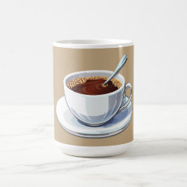 Weiße Tasse auf einem Unterteller gefüllt mit Kaff