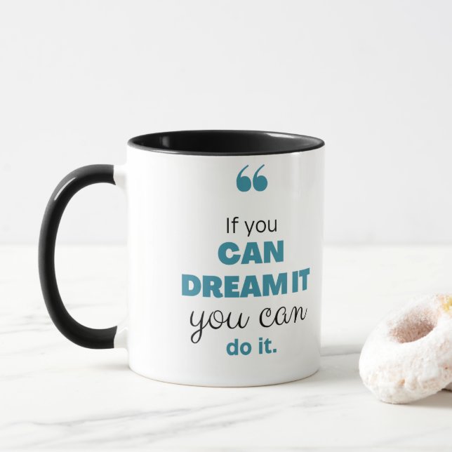 weiße Tasse für Kaffee oder Tee (Mit Donut)