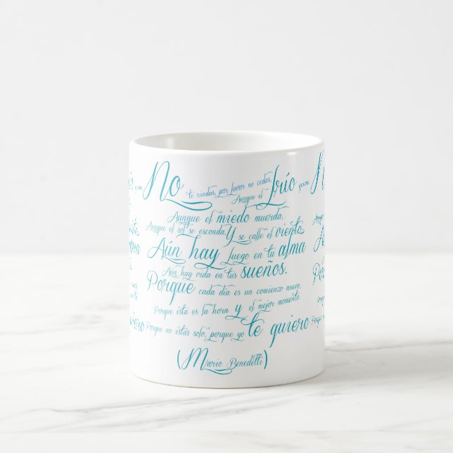 Weiße Tasse Gedicht von Mario benedetti (Mittel)