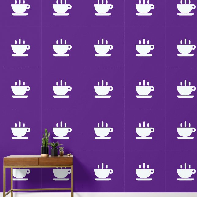 Weiße Tasse Java Violette Küche Tapete (Korridor)