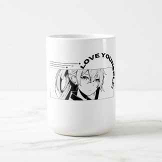 Weiße Tasse mit Anime-Design | Ästhetisches Anime