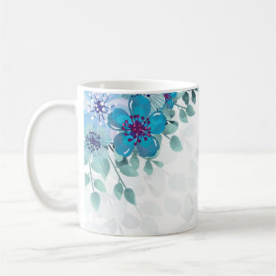 Weiße Tasse mit blauer Blume