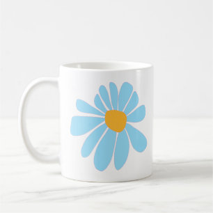 weiße Tasse mit einer weichen blauen handgezeichne