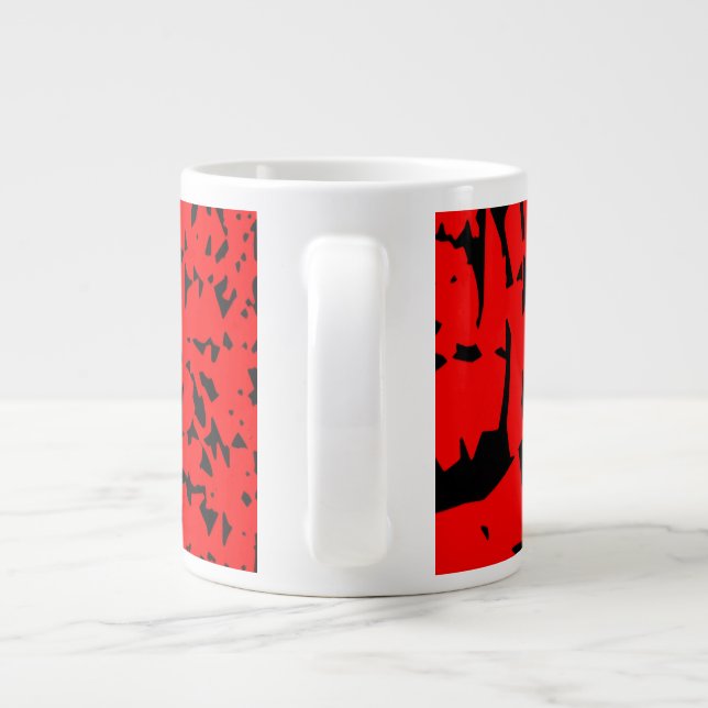 Weiße Tasse mit handgemachter roter Gestaltung (Rückseite)