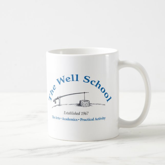 Weiße Tasse mit Logo (Rechts)