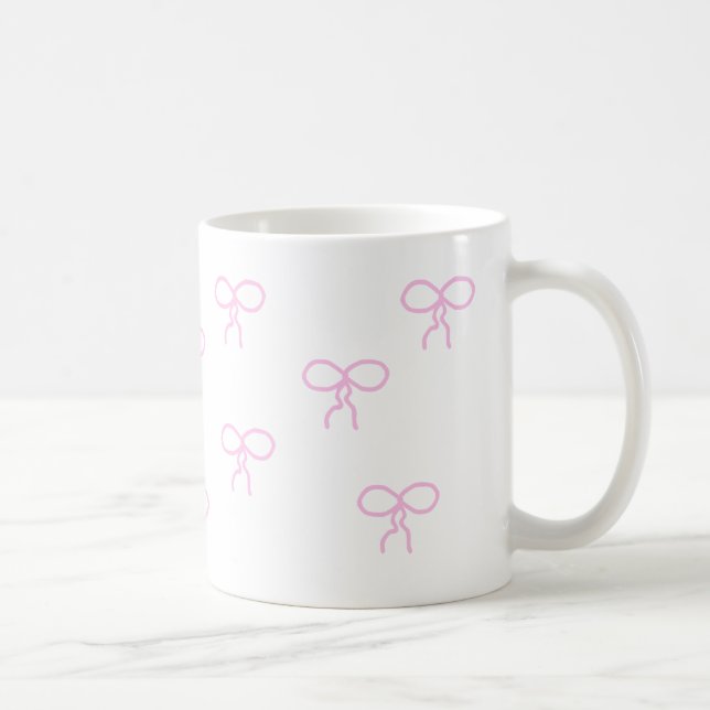 Weiße Tasse mit rosa Bogen (Rechts)