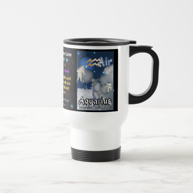 Weiße Tasse Reise des Wassermann-Tierkreises (Rechts)