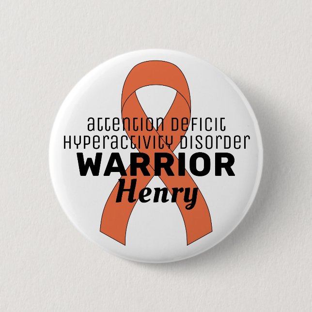Weiße Taste für den ADHD-Warrior Ribbon Button (Vorderseite)