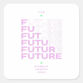 Weiße Taste für Kamala Harris "The Future"-Logo Quadratischer Aufkleber