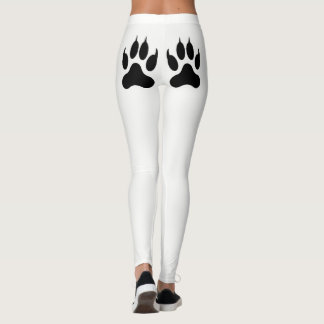 Weiße Tatzendruck-Leggings Leggings