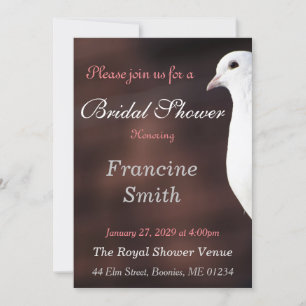 Weiße Taube Brautparty Einladung