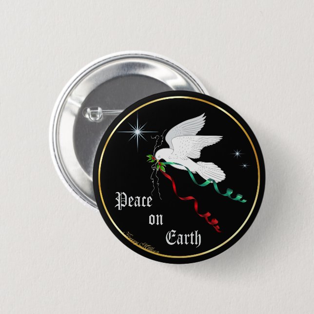 Weiße Taube Button (Vorne & Hinten)