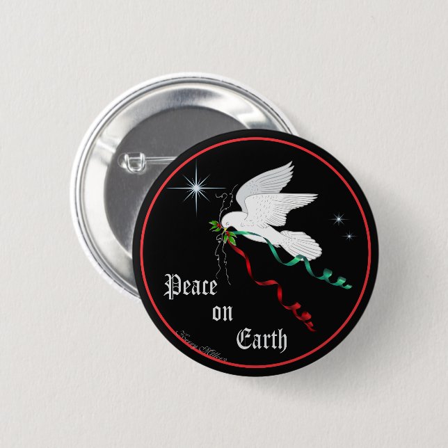 Weiße Taube Button (Vorne & Hinten)