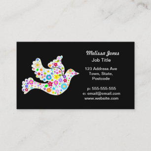 Weiße Taube der Blumen Visitenkarte