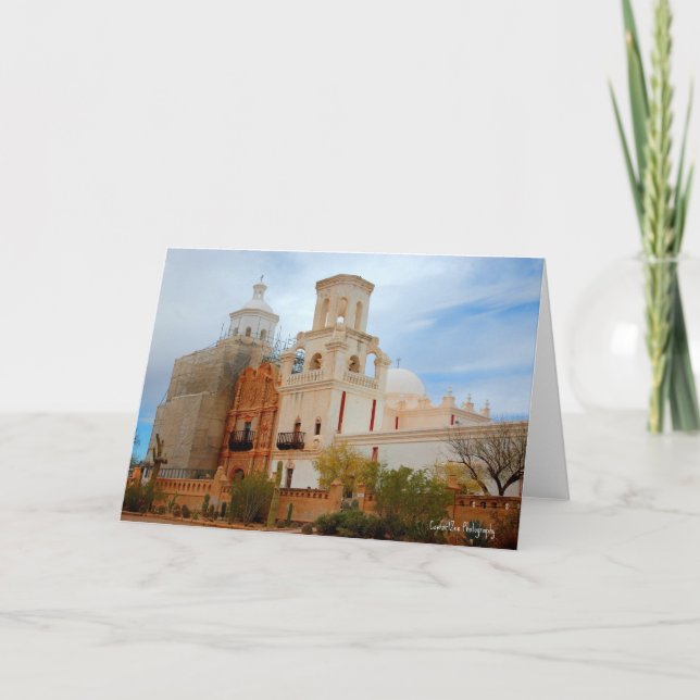 Weiße Taube der Wüste San Xavier Arizona Dankeskarte (Vorderseite)