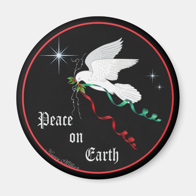 Weiße Taube Magnet (Vorne)