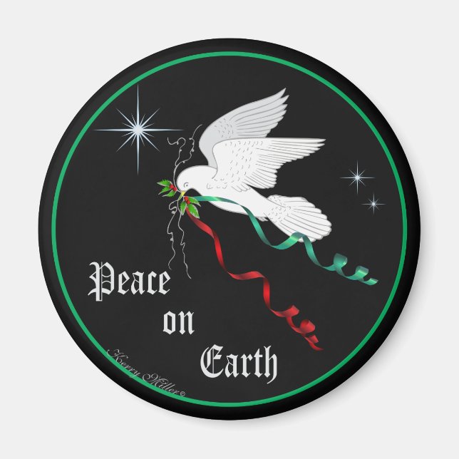 Weiße Taube Magnet (Vorne)