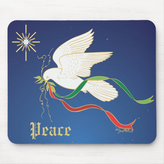 Weiße Taube Mousepad (Vorne)