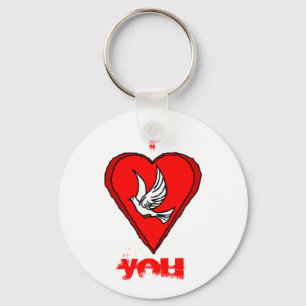 Weiße Taube Schlüsselanhänger